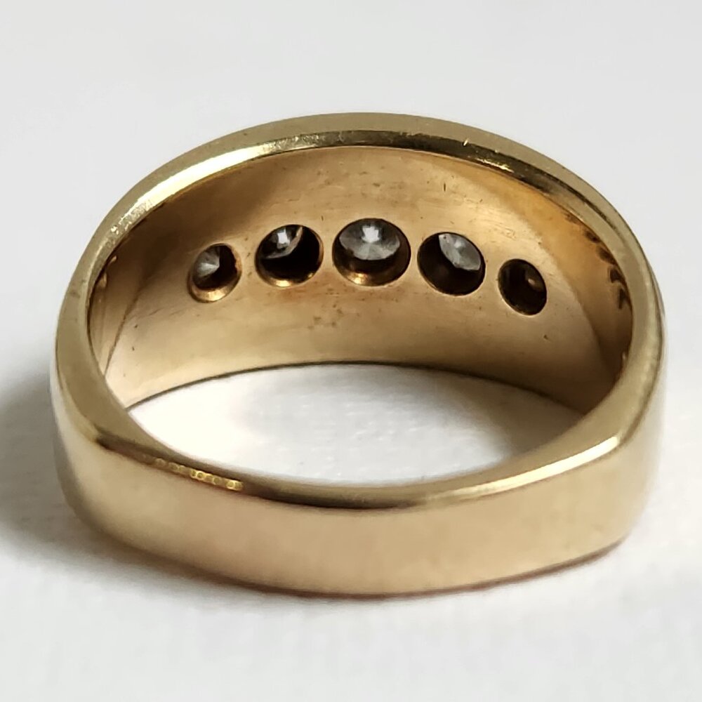 [SOLD] Vid Clip 9.38g 14k SOLID Gold Diamond Channel Set Ring Signed Sz 8 - Picture 5 of 13